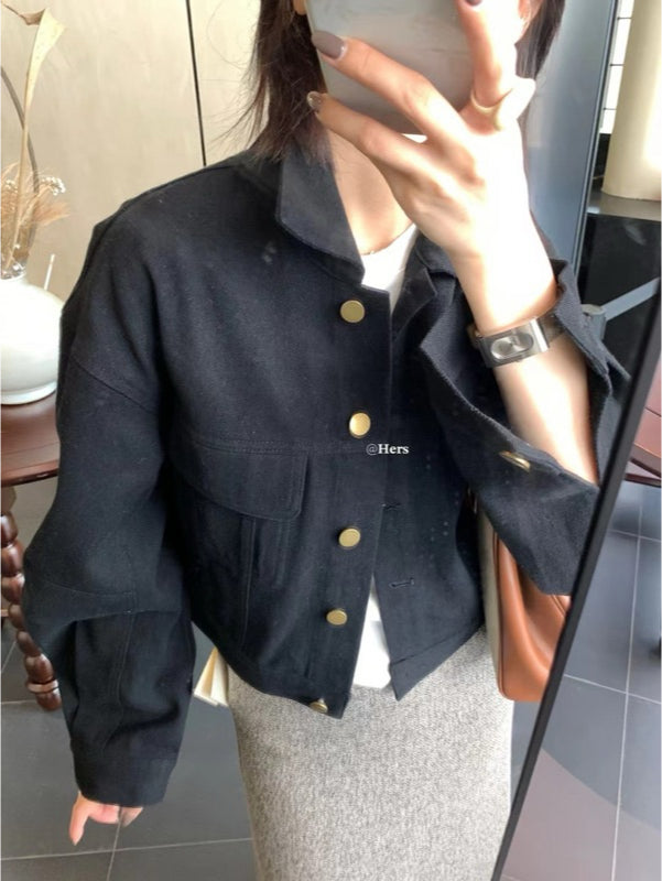 HERS> 韓代水洗牛仔棉外套 0938#
