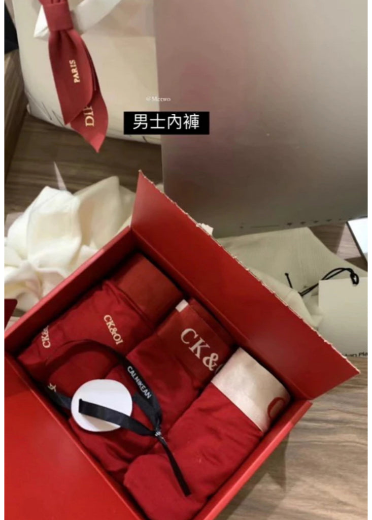 METWO> 大紅好運男女香薰內褲 3件一組 119#