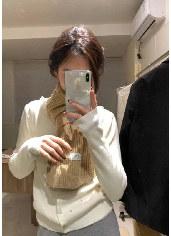 METWO> 純色簡約圍巾&加厚仿兔毛保暖脖巾
