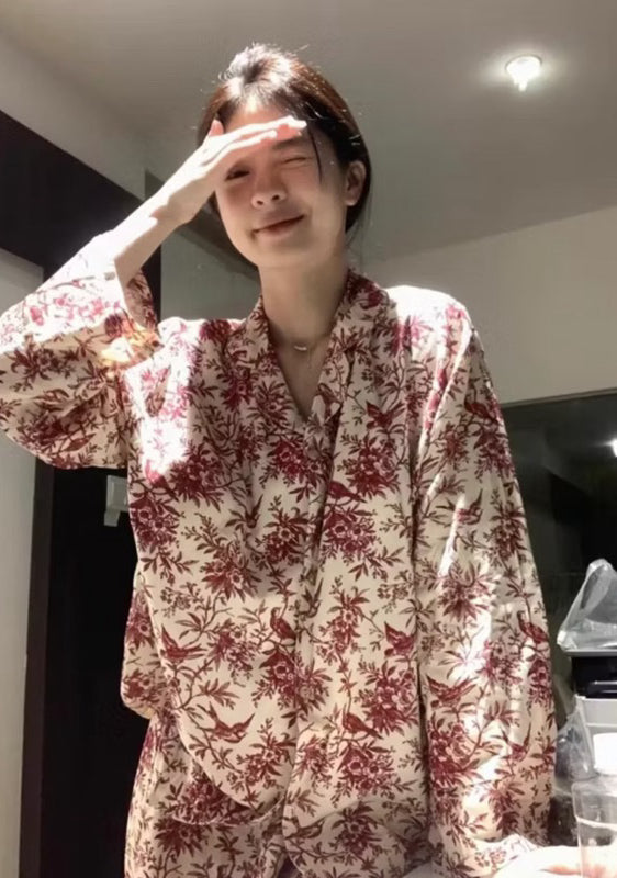 METWO> 紅色莫奈爾貴婦睡衣