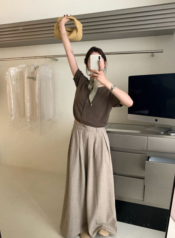 HERS> 西裝闊腿褲 8549#