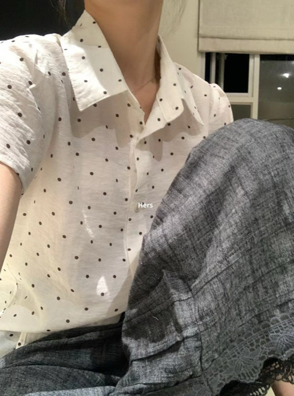 HERS> 波點麻襯衫 9525#