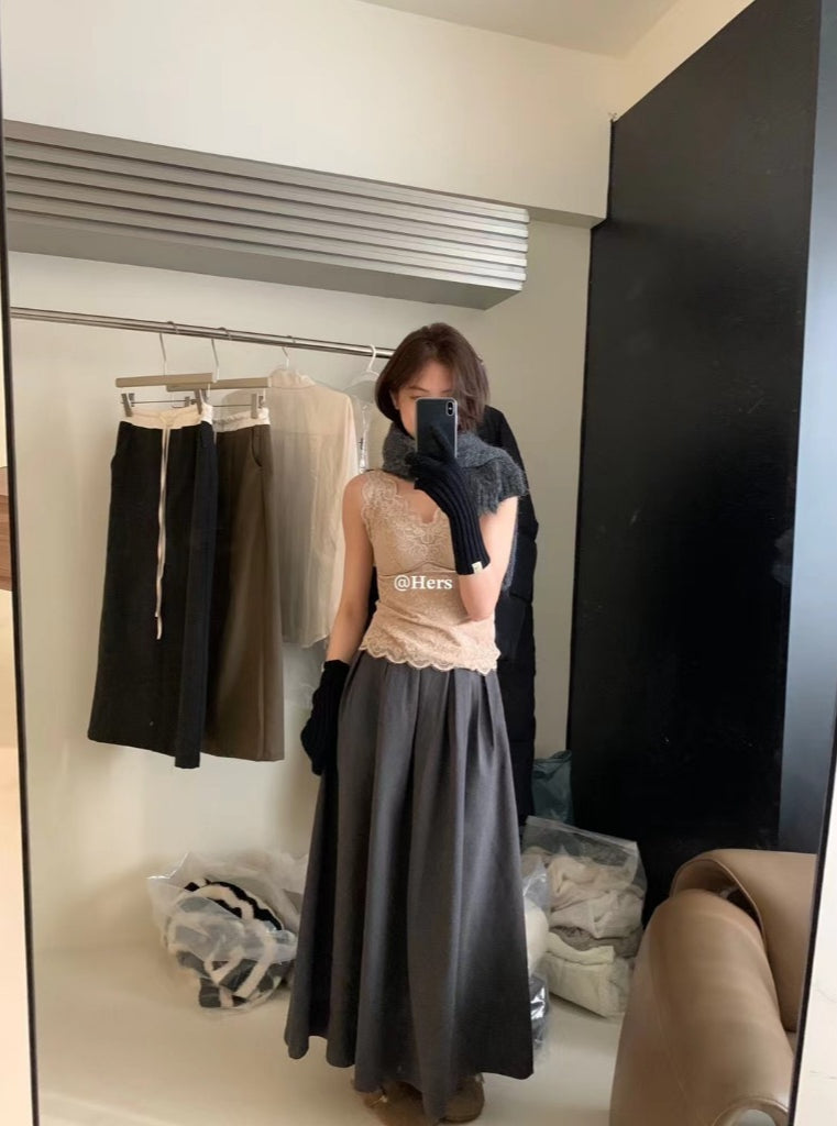 HERS> 呢子百褶裙 8630#