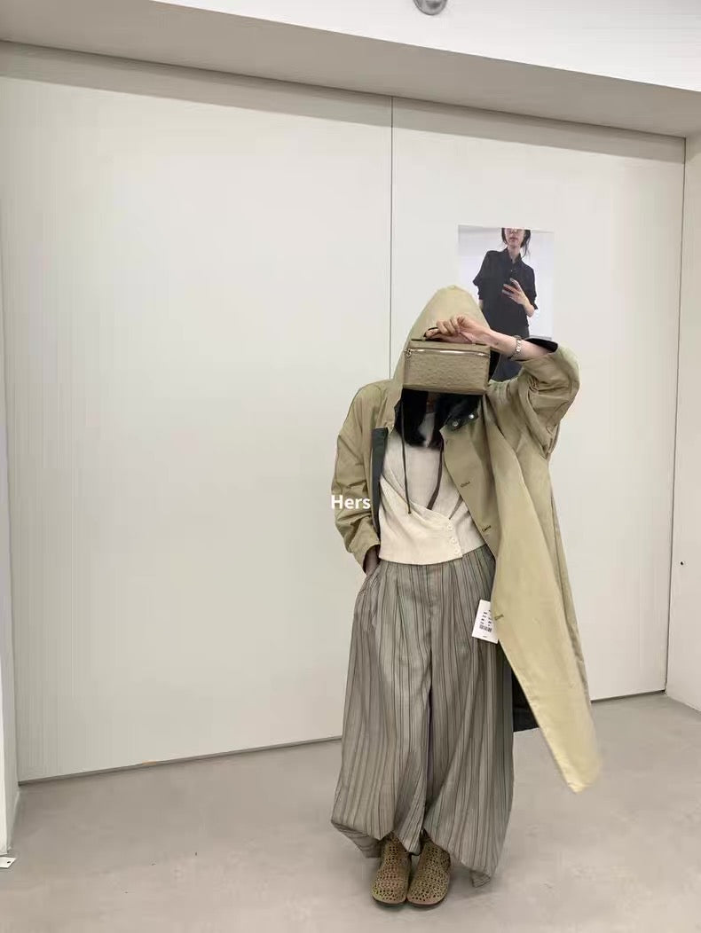 HERS> 休閒連帽長款風衣 92049#