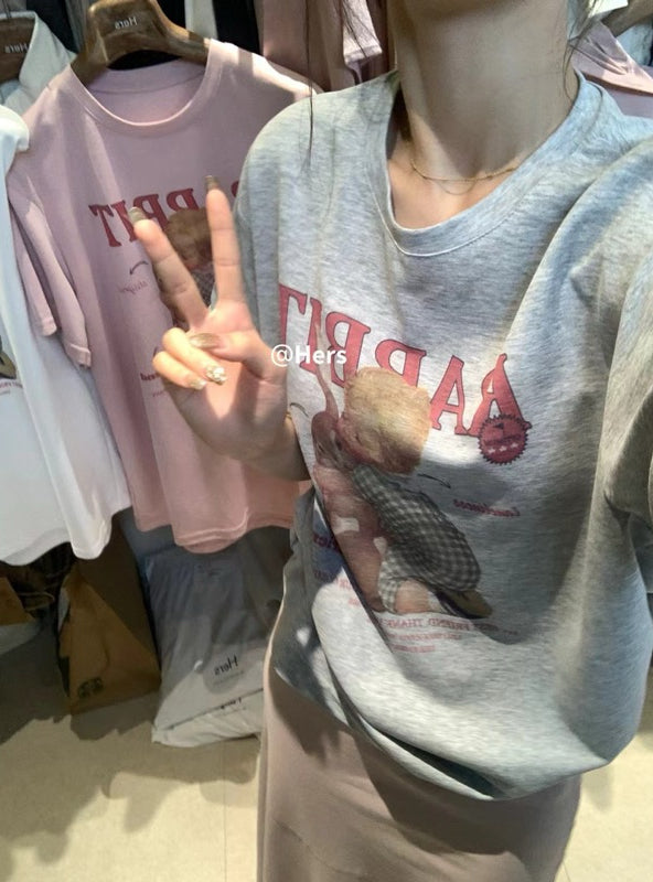 HERS> 寶寶兔兔韓代T 9328#