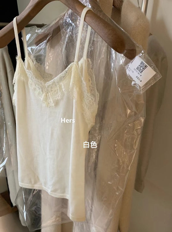 HERS>蕾絲羊絨吊帶衫 9194#