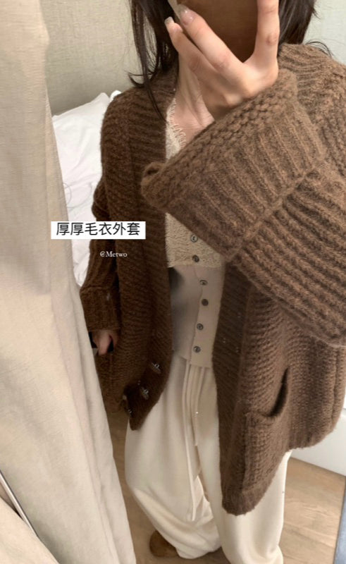 METWO> 中長大毛衣外套 2164#
