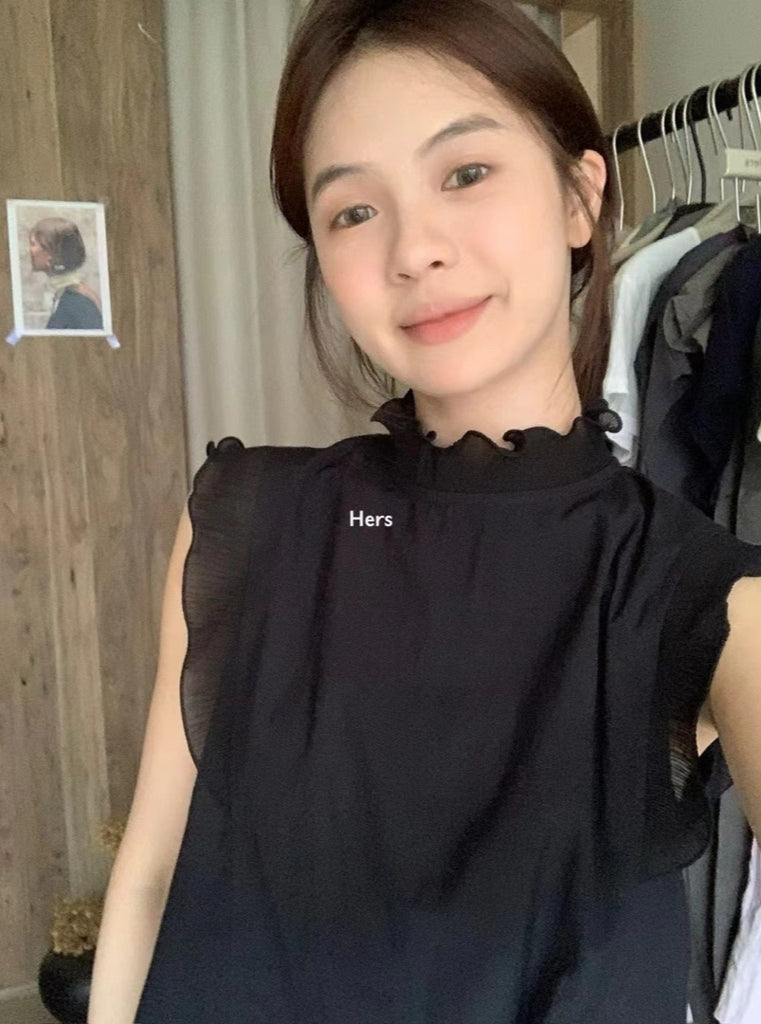 HERS> 木耳邊無袖娃娃衫 20956#