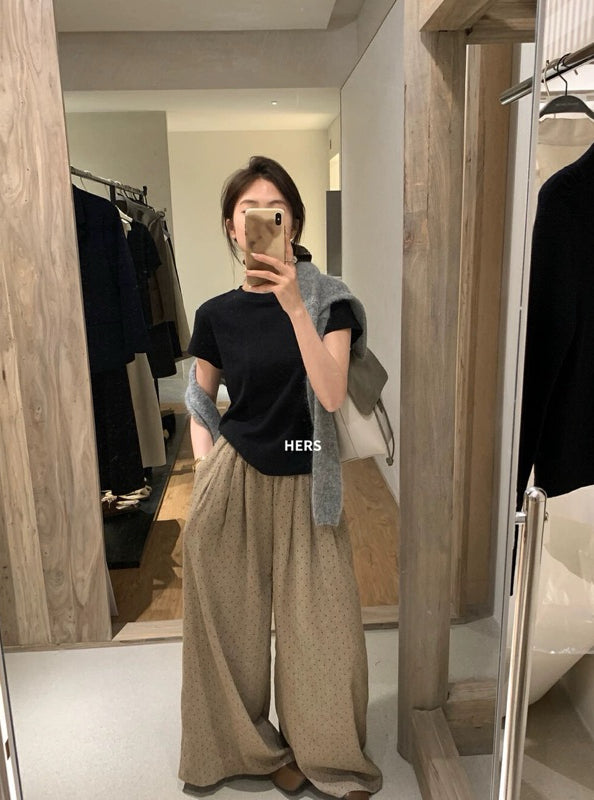 HERS> 奶茶波點休閒褲 20272#