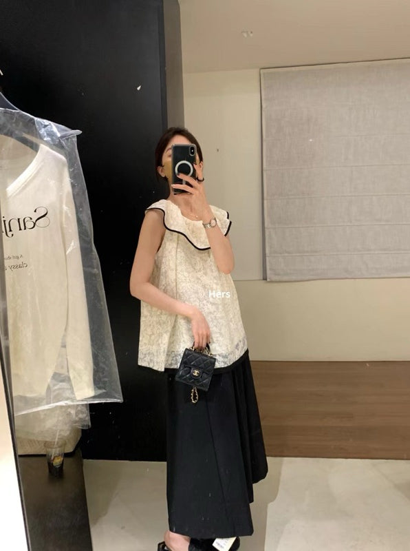 HERS> 貴氣荷葉領小衫 9568#