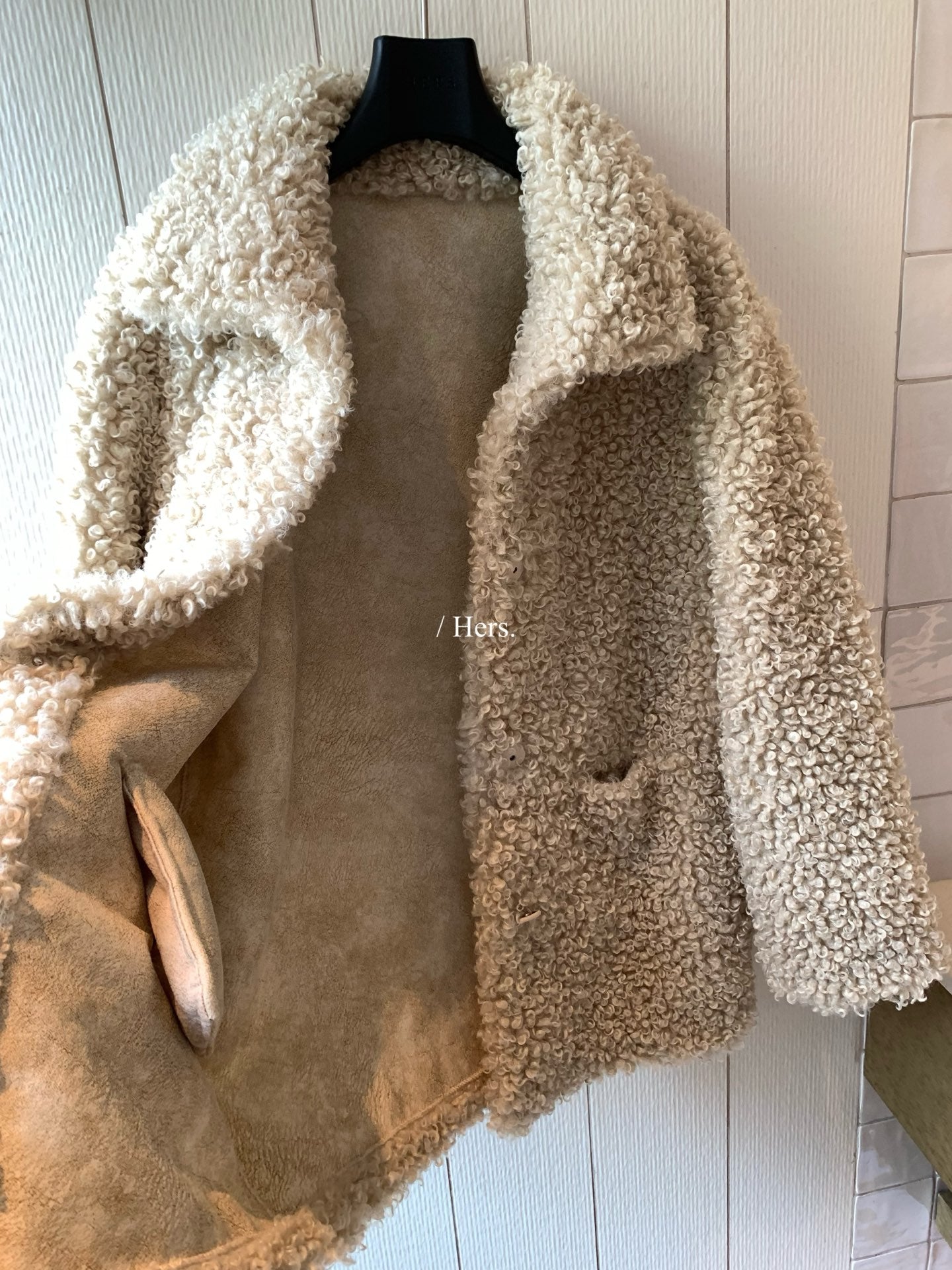 Hers - 中長款皮毛一體毛毛外套 92652#