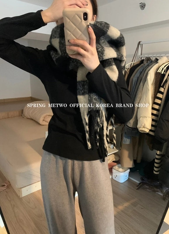 RT01>加厚保暖格子大圍巾