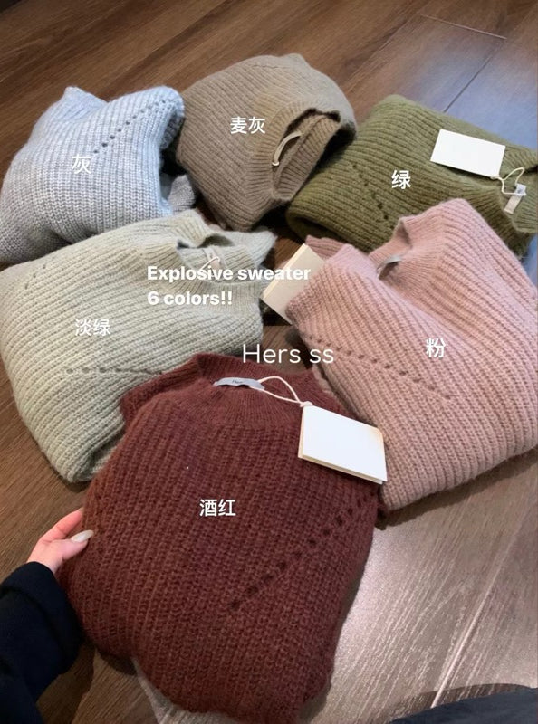 HERS>跑量款後綁帶羊毛毛衣 8270#