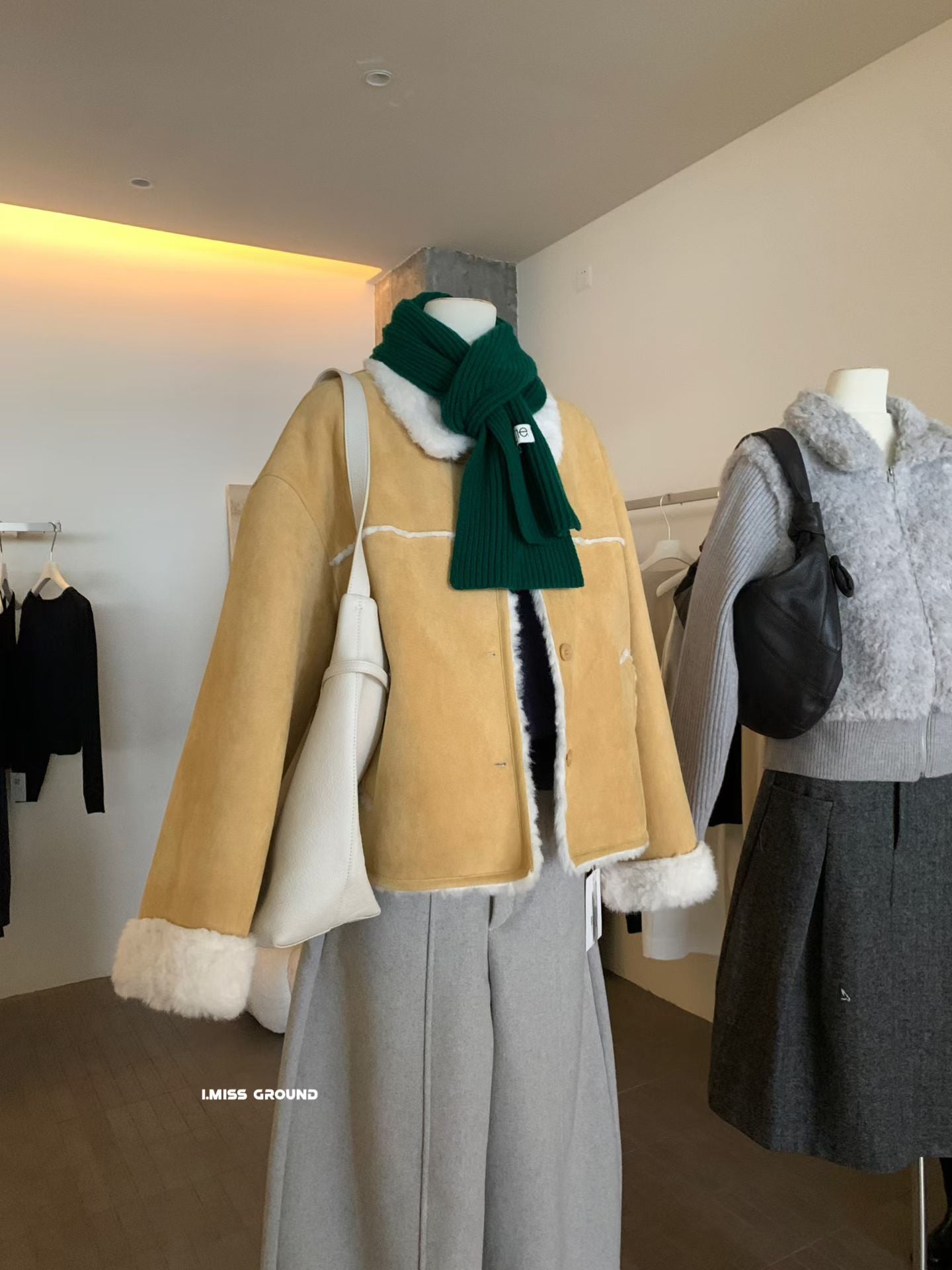 I miss - 皮毛一體羊羔毛外套 70883#