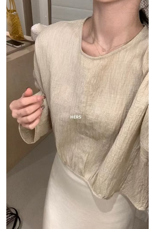 HERS> 小眾弧形小衫 20282#