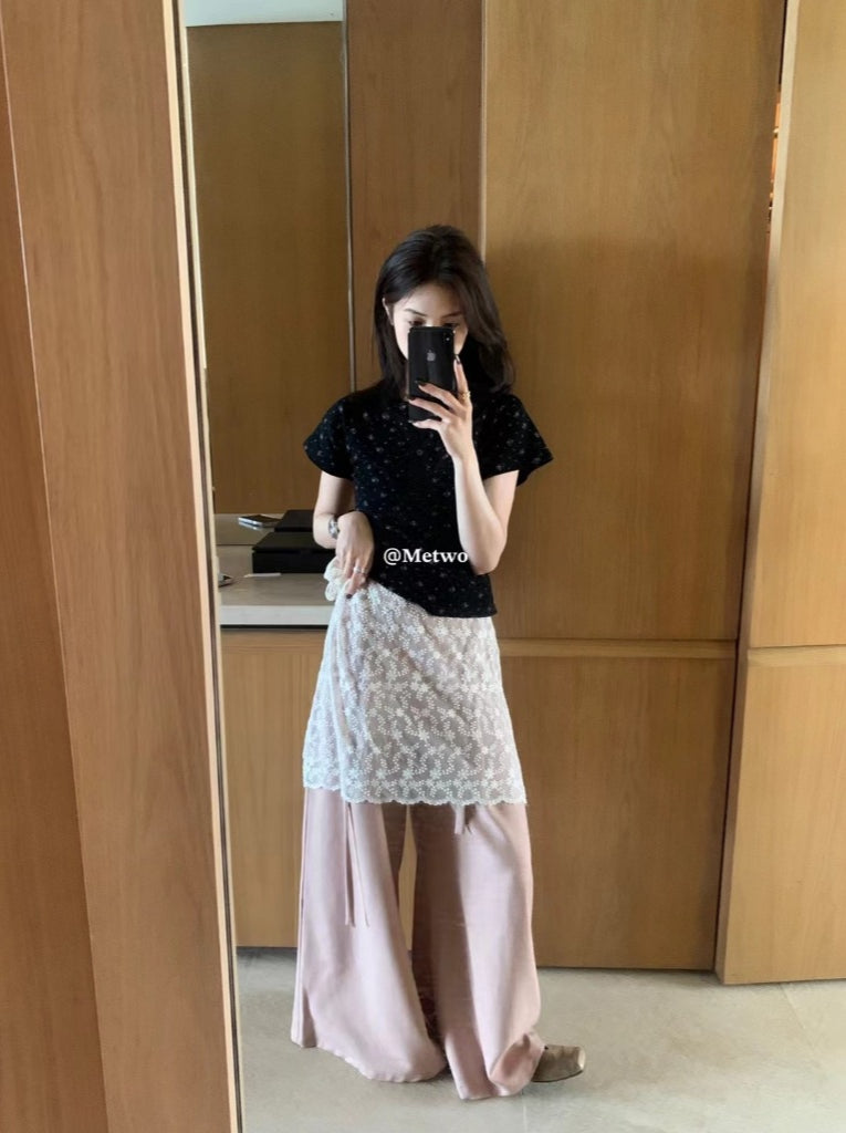 METWO>小飛袖正肩碎花T 08031#