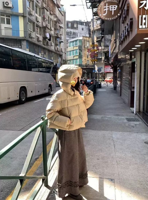 METWO> 白鴨絨麵包外套 2276#
