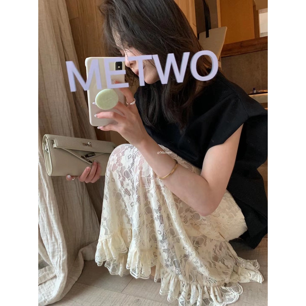 METWO> 中長法式飛袖西裝背心 1235#