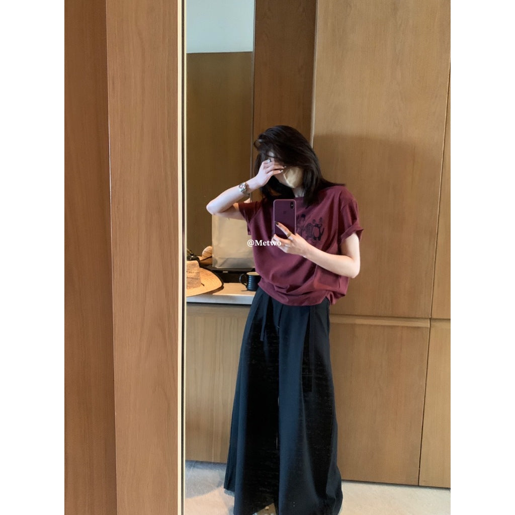 現貨*9189#METWO綁帶抽繩闊腿褲sml