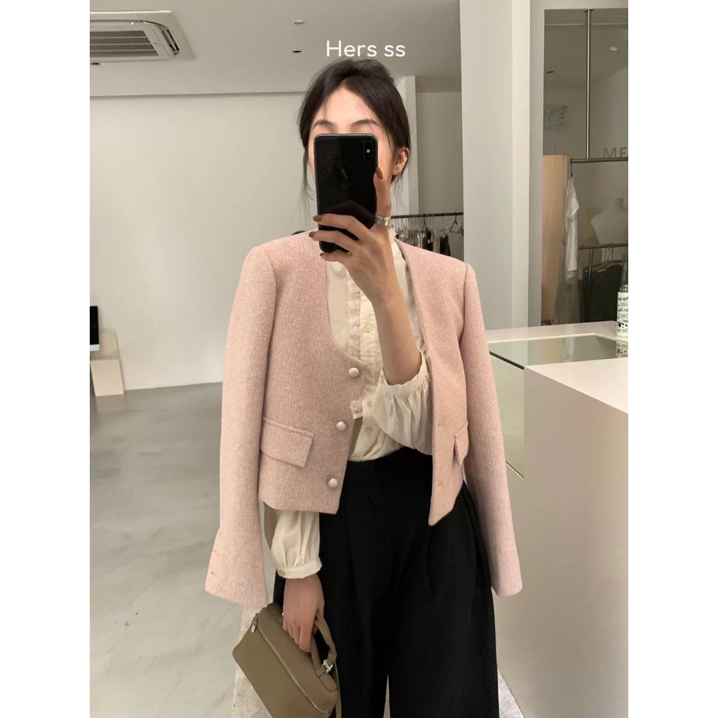 HERS>小香風U領外套 8105#