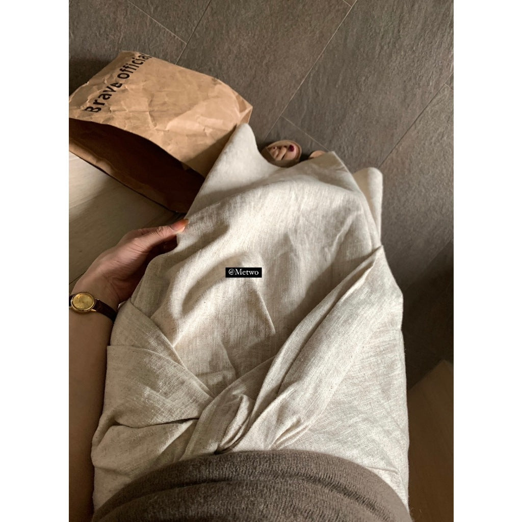 現貨*08035#METWO 設計款綁帶麻半裙sml