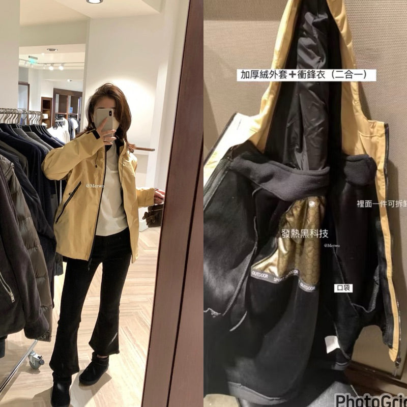 METWO> 絨服二件套衝鋒衣&石墨烯內膽衝鋒衣 #2214#