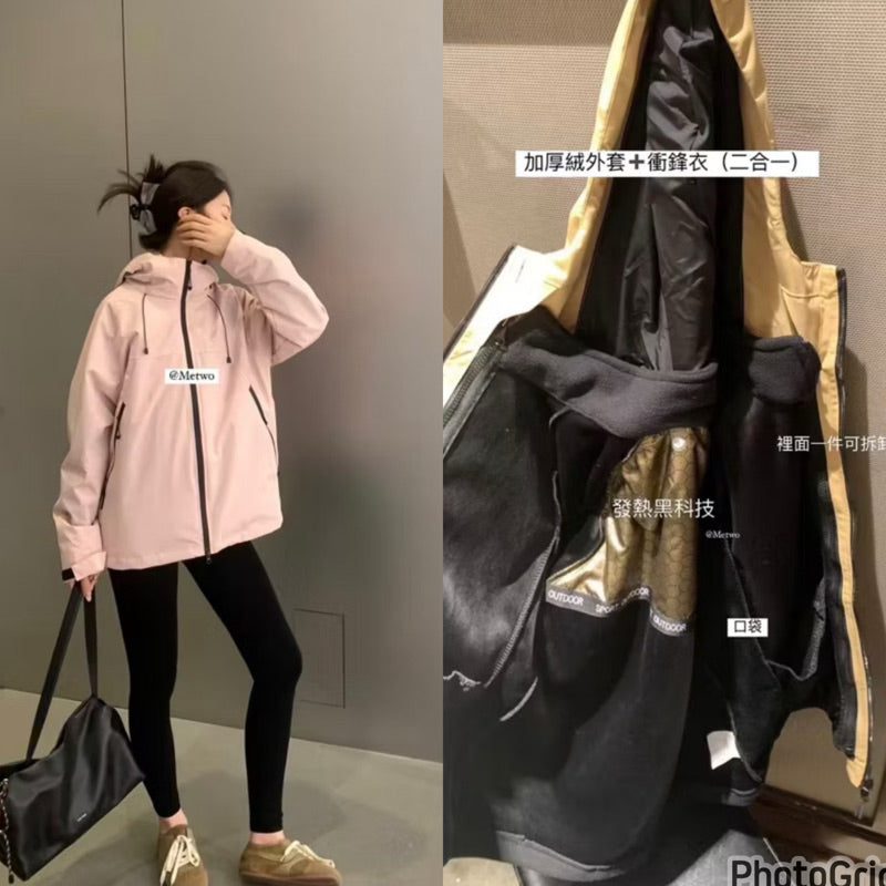 METWO> 絨服二件套衝鋒衣&石墨烯內膽衝鋒衣 #2214#