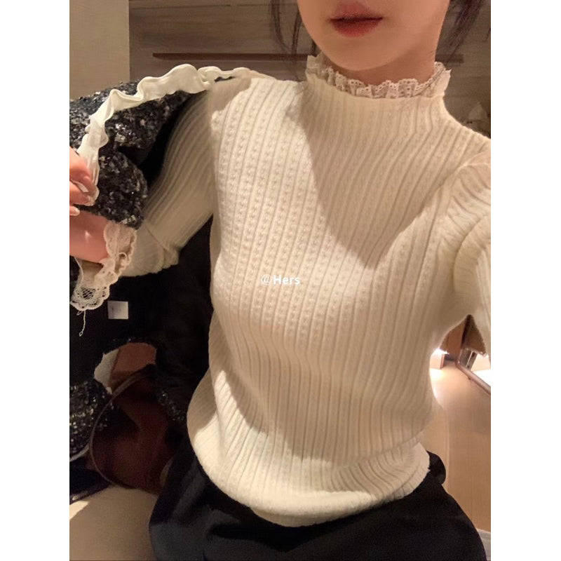 HERS> 小香外套& 3色加厚蕾絲打底 10455#