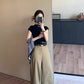 METWO - 卡其翻邊西褲(附腰帶) 92348#
