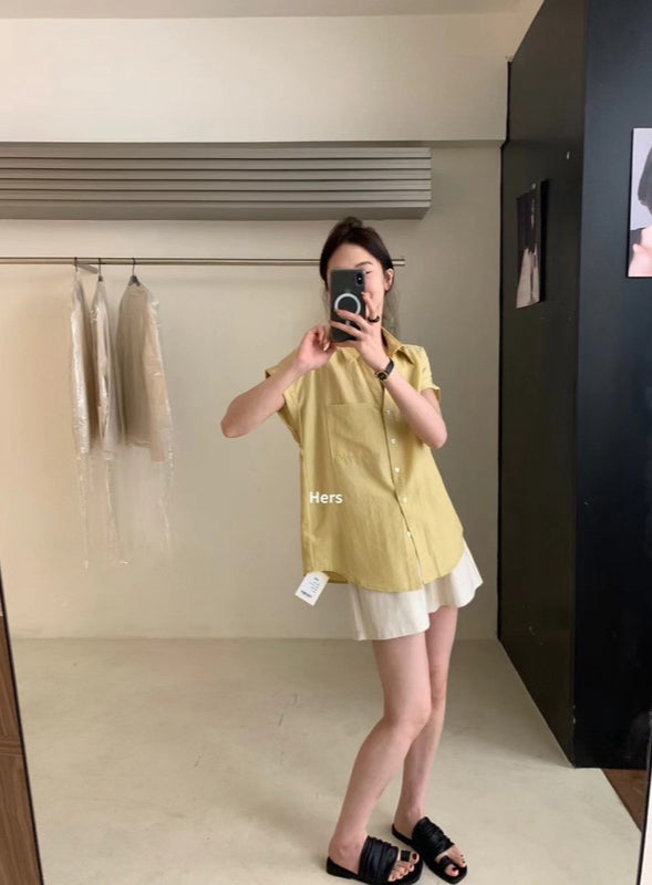 HERS> 簡約V領襯衫 9533#