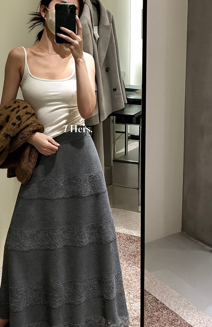 HERS - 羊絨蕾絲半裙 92433#