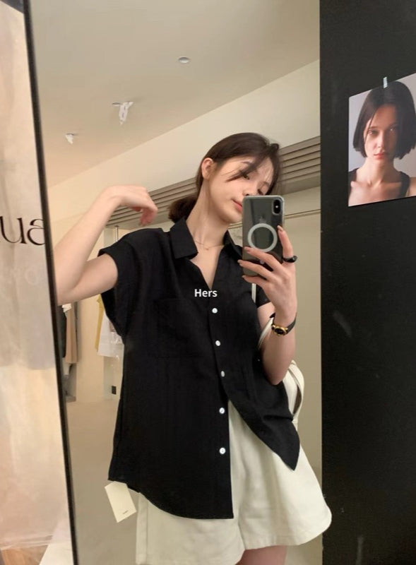 HERS> 簡約V領襯衫 9533#