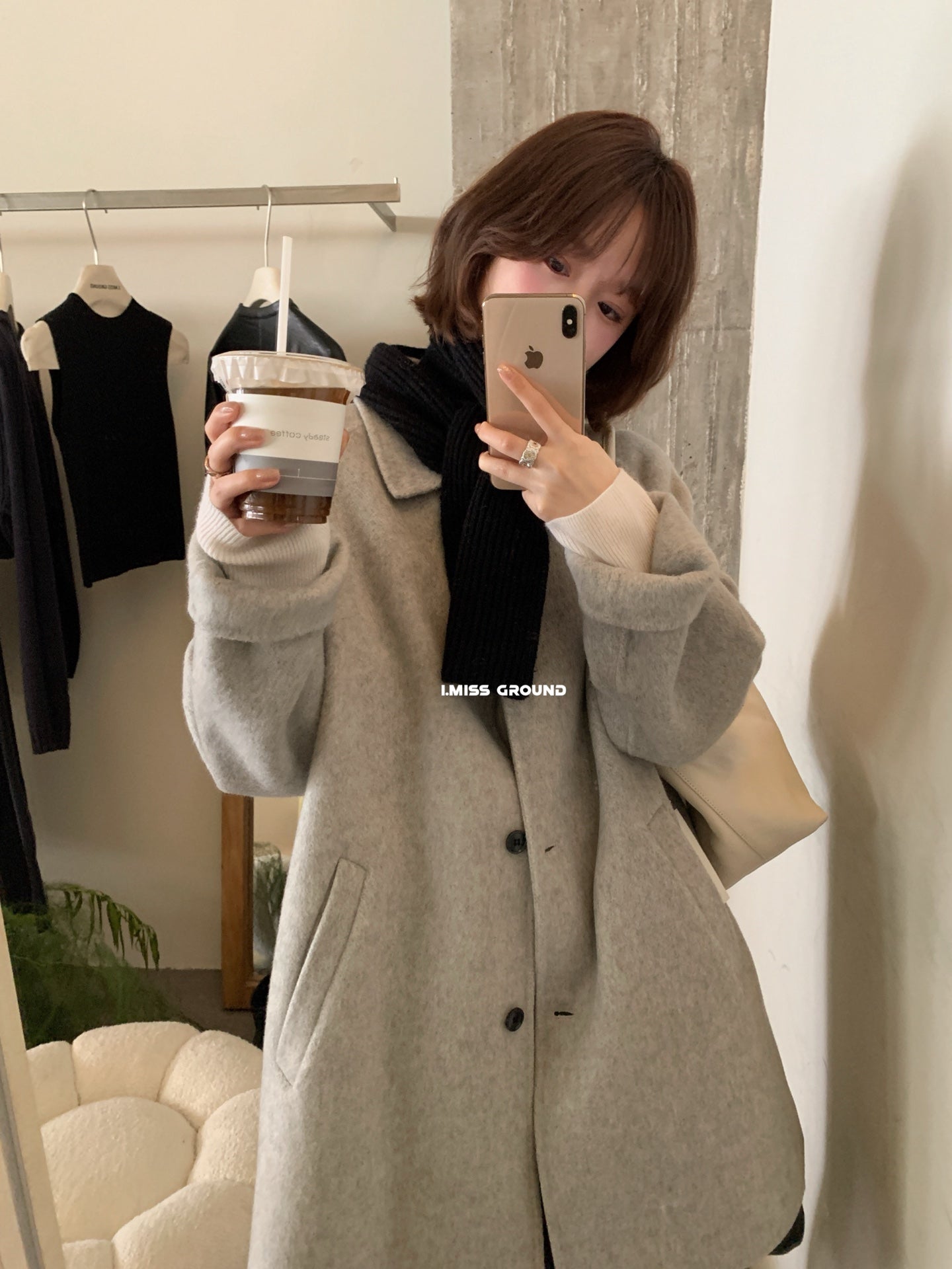 I  miss - 雙面羊毛中長大衣   2191#