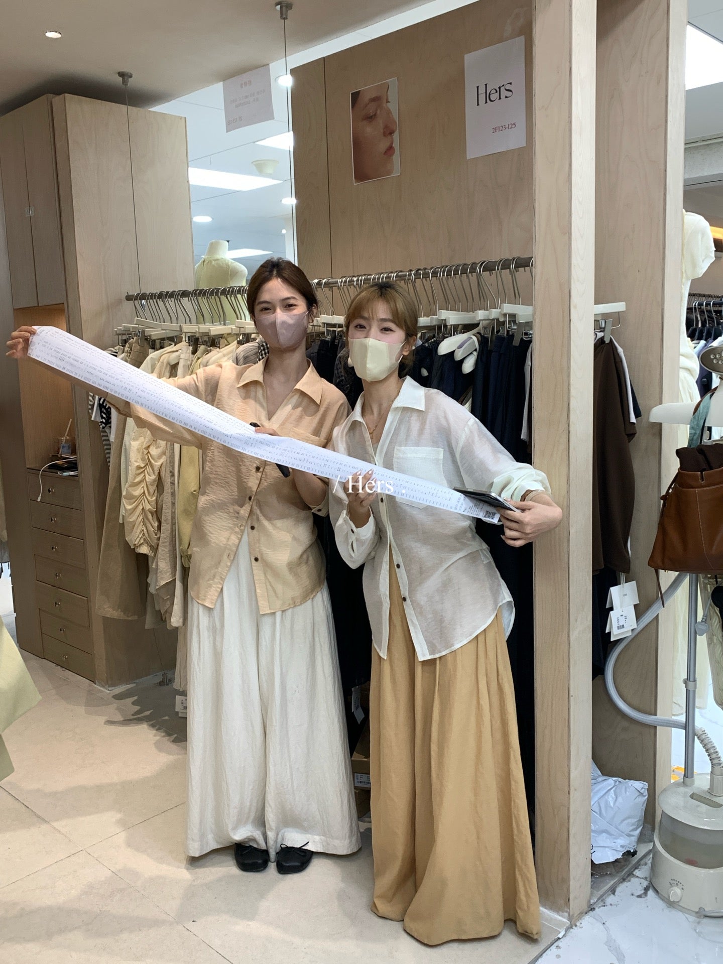 Hers -  掐腰綁帶襯衫    80390#