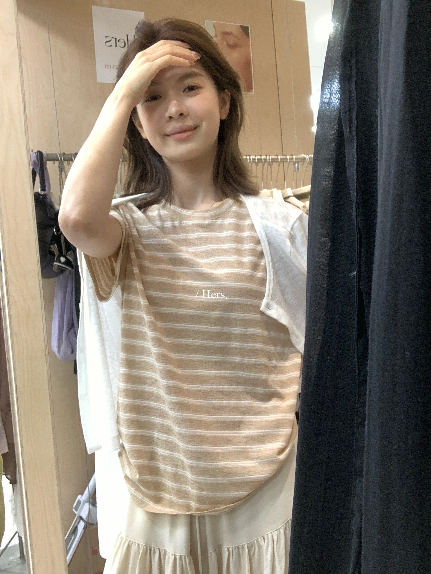 Hers - 竹節肌理感條紋T  80685#