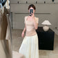 Hers - 蕾絲方領掐腰上衣&天絲飄飄褲   80696#