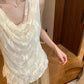 Hers - 蕩領蕾絲拼接設計背心   80527#