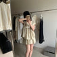 HERS> V領無袖休閒套裝 20847#
