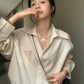 HERS> v領蕾絲拼接襯衫 20326#