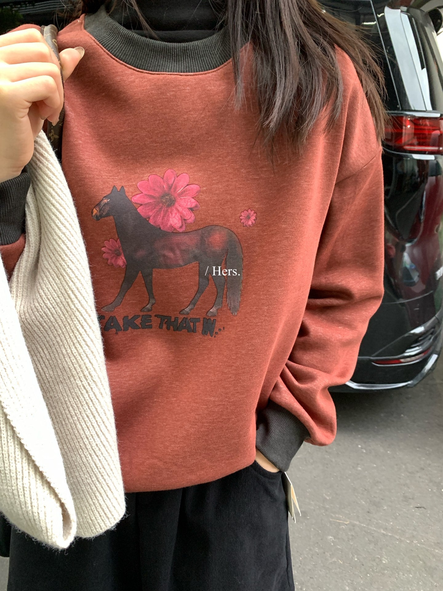 Hers -  騎士馬內絨衛衣   92517#