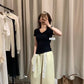 HERS> 蕾絲腰帶工裝褲 8760#