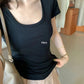 HERS> 大U正肩基礎絲滑T 20719#