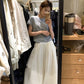 HERS> 可愛蕾絲袖純色T 20435#