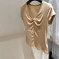 Hers - 紐結V領紙片T   80571#