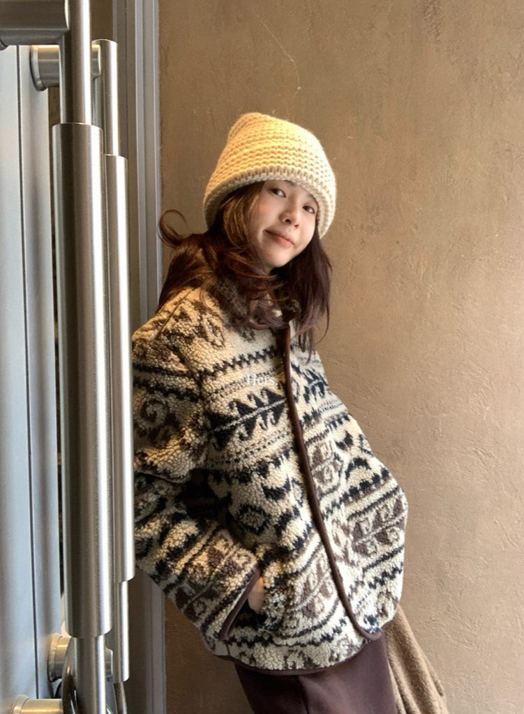 seeUbye - 費爾島搖粒絨麂皮絨一體外套  92593#