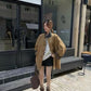 YJ - 立領撞色麂皮絨風衣  3319#