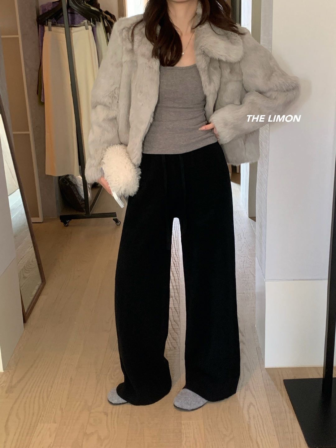 Limon - 軟糯針織休閒褲  9323#