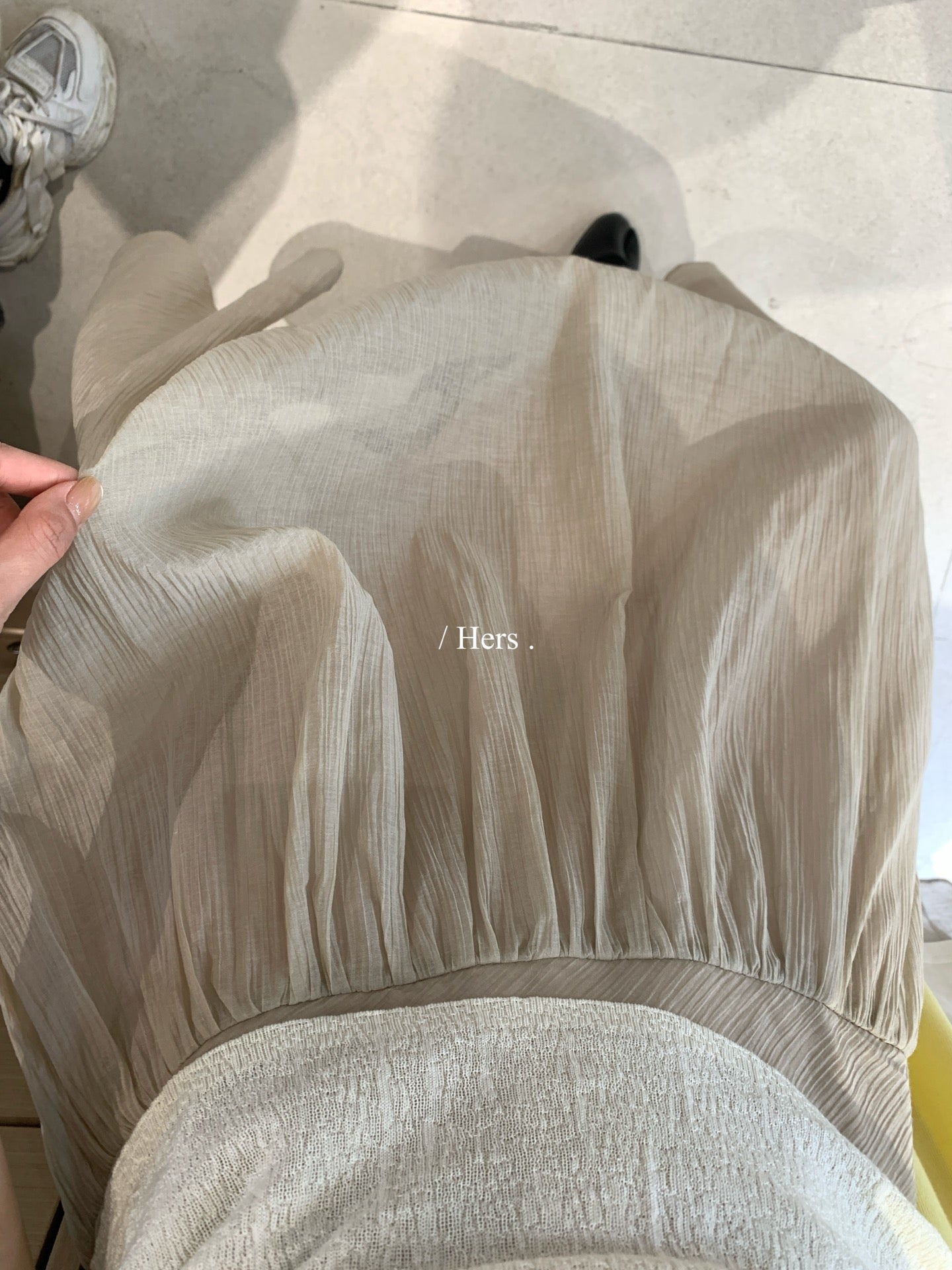 Hers - 寬腰頭設計紗紗半裙  80409#