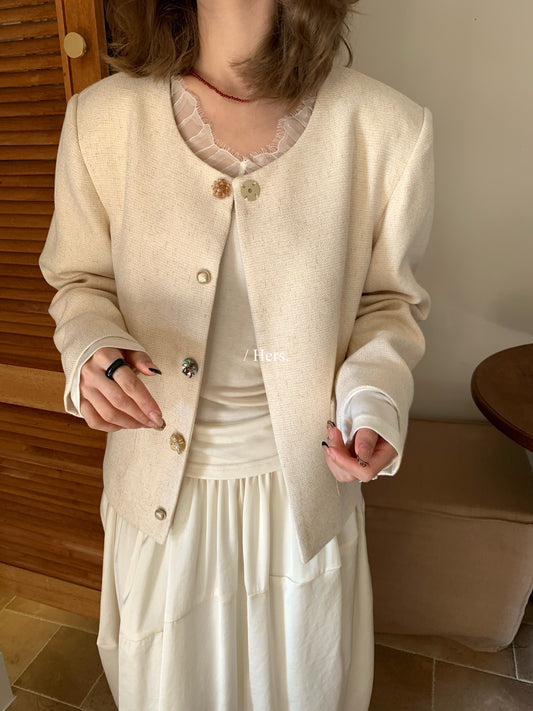 Hers - 精緻扣小香外套   80144#