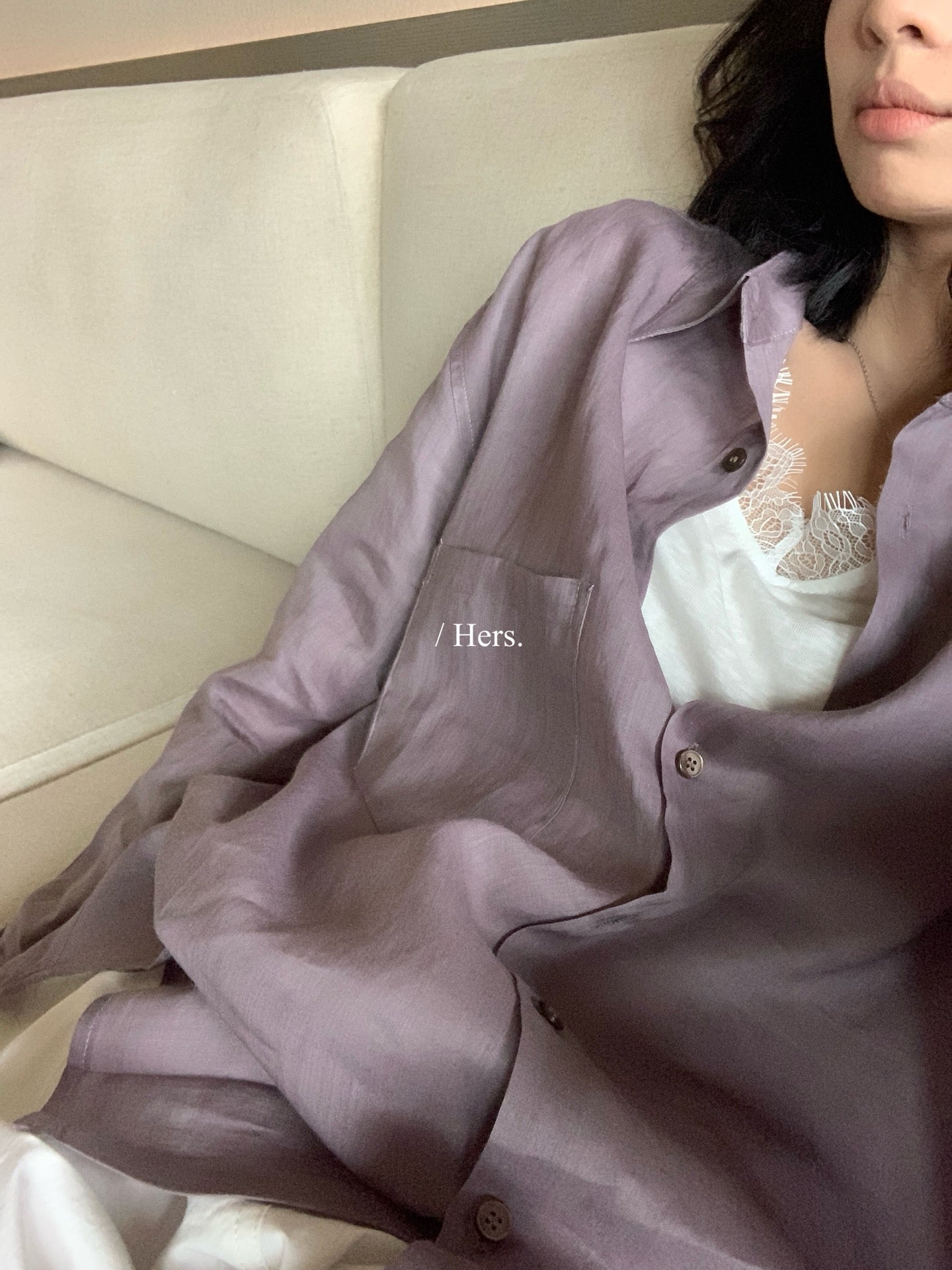 Hers - 多色經典麻料襯衫   80191#